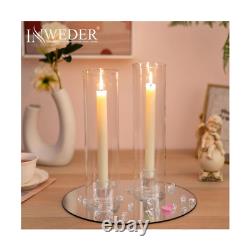 Glass Candle Holders for Candlesticks 10 Pcs Taper Candle Holders Clear Cand