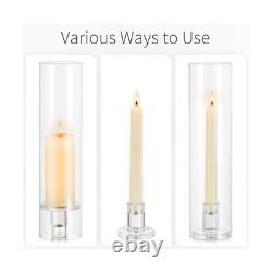 Glass Candle Holders for Candlesticks 10 Pcs Taper Candle Holders Clear Cand