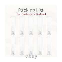 Glass Candle Holders for Candlesticks 10 Pcs Taper Candle Holders Clear Cand