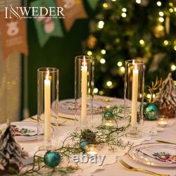Glass Candle Holders for Candlesticks Hurricane Set of 10 Tall Taper Candle