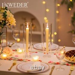 Glass Candle Holders for Candlesticks Hurricane Set of 10 Tall Taper Candle