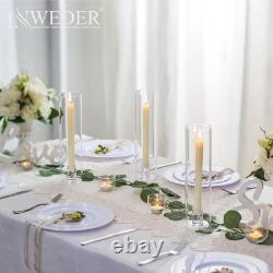 Glass Candle Holders for Candlesticks Hurricane Set of 10 Tall Taper Candle