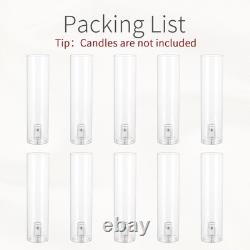 Glass Candle Holders for Candlesticks Hurricane Set of 10 Tall Taper Candle