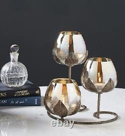 Glass Candle Holders for Diwali Christmas Home Decor Dinning Table Decoration