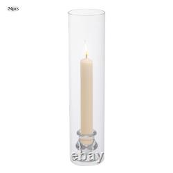 Glass Candle Holders with Covers 24 Pack Hurricane Vases For Wedding Centerpiece