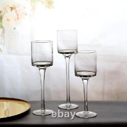 Glass Candleholders Tea Light Candle Holders Wedding Weddings Hurricane Tall Ele