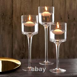 Glass Candleholders Tea Light Candle Holders Wedding Weddings Hurricane Tall Ele