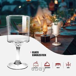 Glass Candleholders Tea Light Candle Holders Wedding Weddings Hurricane Tall Ele