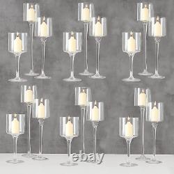 Glass Candleholders Tea Light Candle Holders Wedding Weddings Hurricane Tall Ele