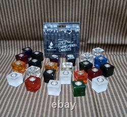 Glass Cube Chime Candle Holders & Candle Set 24 Holders 20 New Candles Set