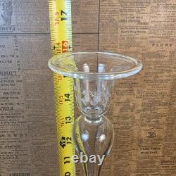 Glass Dimensions Hand Blown Taper Candle Holders Set of 10 Clear Glass USA Tall