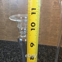 Glass Dimensions Hand Blown Taper Candle Holders Set of 10 Clear Glass USA Tall