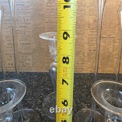 Glass Dimensions Hand Blown Taper Candle Holders Set of 10 Clear Glass USA Tall