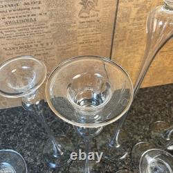 Glass Dimensions Hand Blown Taper Candle Holders Set of 10 Clear Glass USA Tall