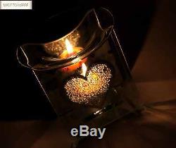 Glass Heart Fragrance Oil Burner & Tealight Holder Yankee Candle Wax Tart Warmer