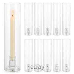 Glass Hurricane Candle Holder 11.8 Tall Candlestick Holder Bulk with Cylind