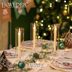 Glass Hurricane Candle Holder 11.8 Tall Candlestick Holder Bulk with Cylind