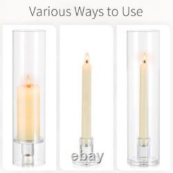 Glass Hurricane Candle Holder 11.8 Tall Candlestick Holder Bulk with Cylind