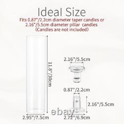 Glass Hurricane Candle Holder 11.8 Tall Candlestick Holder Bulk with Cylind