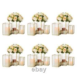 Glass Hurricane Candle Holder Gold Hurricane Candle Holders with Metal Frame