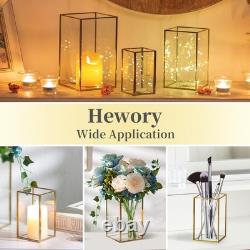 Glass Hurricane Candle Holder Gold Hurricane Candle Holders with Metal Frame