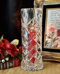 Glass Hurricane Candle Holder Vintage Crystal Candlestick Holder Centerpiece