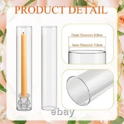 Glass Hurricane Candle Holders 36 Set 12.6 Bulk Wedding Centerpiece Clear Open