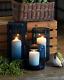 Glass Hurricane Candle Holders For Pillar Hand Blown Blue Cylinder Vases Table D