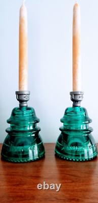 Glass Insulator Candle Holders. Candlestick Holders. Steampunk Decor