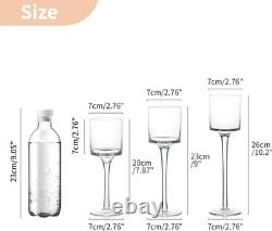 Glass Tealight Candle Holders Set of 6 Tall Candle Stands for Dinner Table C