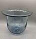 Glass Wick Candle Holder Hurricane Blue Pontil 7.25x6.25