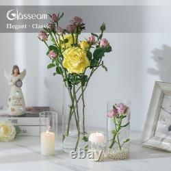 Glasseam Hurricane Glass Candle Holders 30 Pcs Cylinder Glass Pillar Candle
