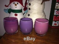 GlassyBaby tealight candle holders- 3 colors- 3 Glassybabys