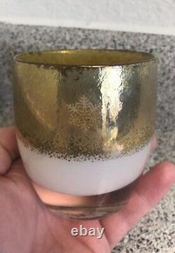 Glassybaby 1 LARGE SNOWFLAKE Gold Retired RARE Glass Candle Holder HARD TO FIND