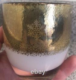 Glassybaby 1 LARGE SNOWFLAKE Gold Retired RARE Glass Candle Holder HARD TO FIND