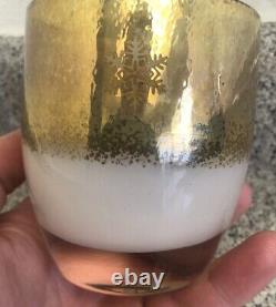 Glassybaby 1 LARGE SNOWFLAKE Gold Retired RARE Glass Candle Holder HARD TO FIND