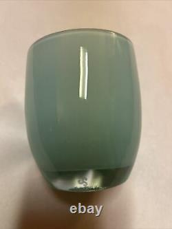 Glassybaby AQUAMARINE Hand Blown Glass Candle Holder Sticker SOLD OUT Blue Green