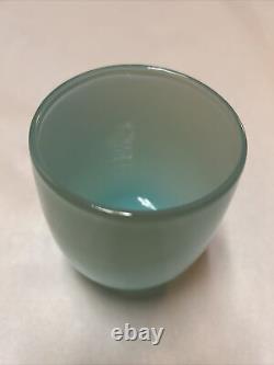 Glassybaby AQUAMARINE Hand Blown Glass Candle Holder Sticker SOLD OUT Blue Green