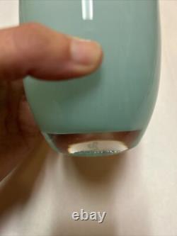 Glassybaby AQUAMARINE Hand Blown Glass Candle Holder Sticker SOLD OUT Blue Green