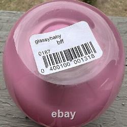Glassybaby BFF #187 Pink Votive Candle Holder Pre-Triskelion with Sticker