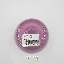 Glassybaby'BFF' Glass Votive Candle Holder Pink Purple Sticker MINT