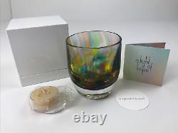 Glassybaby Beyond the Stars Colorful Golden Round Blown Glass Tea Candle Holder