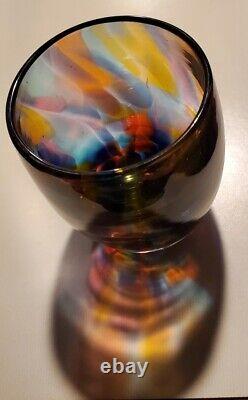 Glassybaby Beyond the Stars Colorful Moody Dark Blown Glass Tea Candle Holder