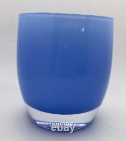 Glassybaby Big Sky Blue Hand Blown Glass Pre-Triskelion Sticker Votive Candle