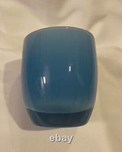 Glassybaby Blue'Stormy' Blown Glass Votive Candle Holder With Sticker