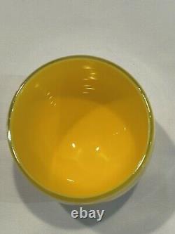 Glassybaby Bright Yellow Votive Candle Holder USA Glass Blown Imperfection