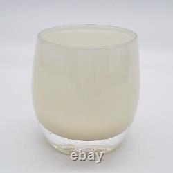 Glassybaby CREAM Votive Glass Candle Holder w Label 38 Pre triskeleton