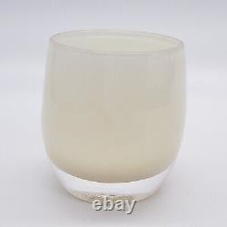 Glassybaby CREAM Votive Glass Candle Holder w Label 38 Pre triskeleton