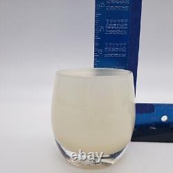 Glassybaby CREAM Votive Glass Candle Holder w Label 38 Pre triskeleton