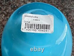Glassybaby Cabo Votive Candle Holder Blue Sky Sticker On Bottom #0058